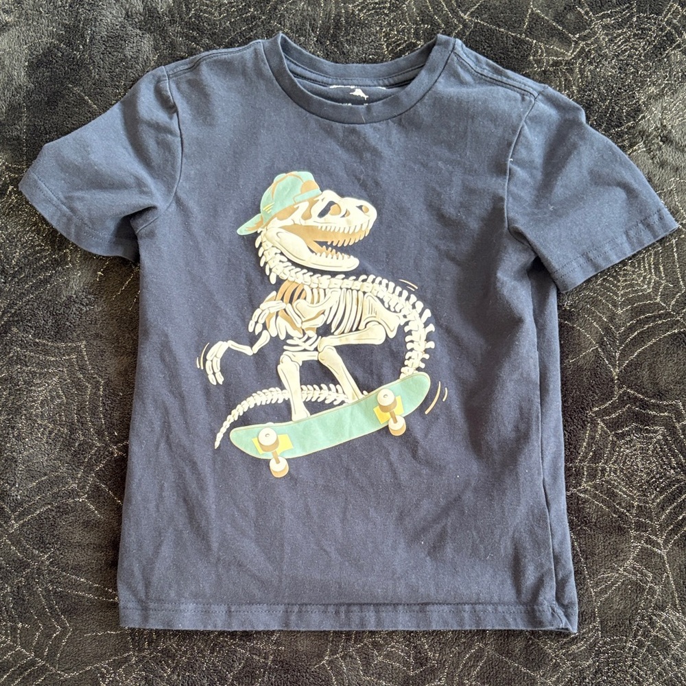 Tommy Bahama Dinosaur Skateboard Graphic Kids T-Shirt - Blue